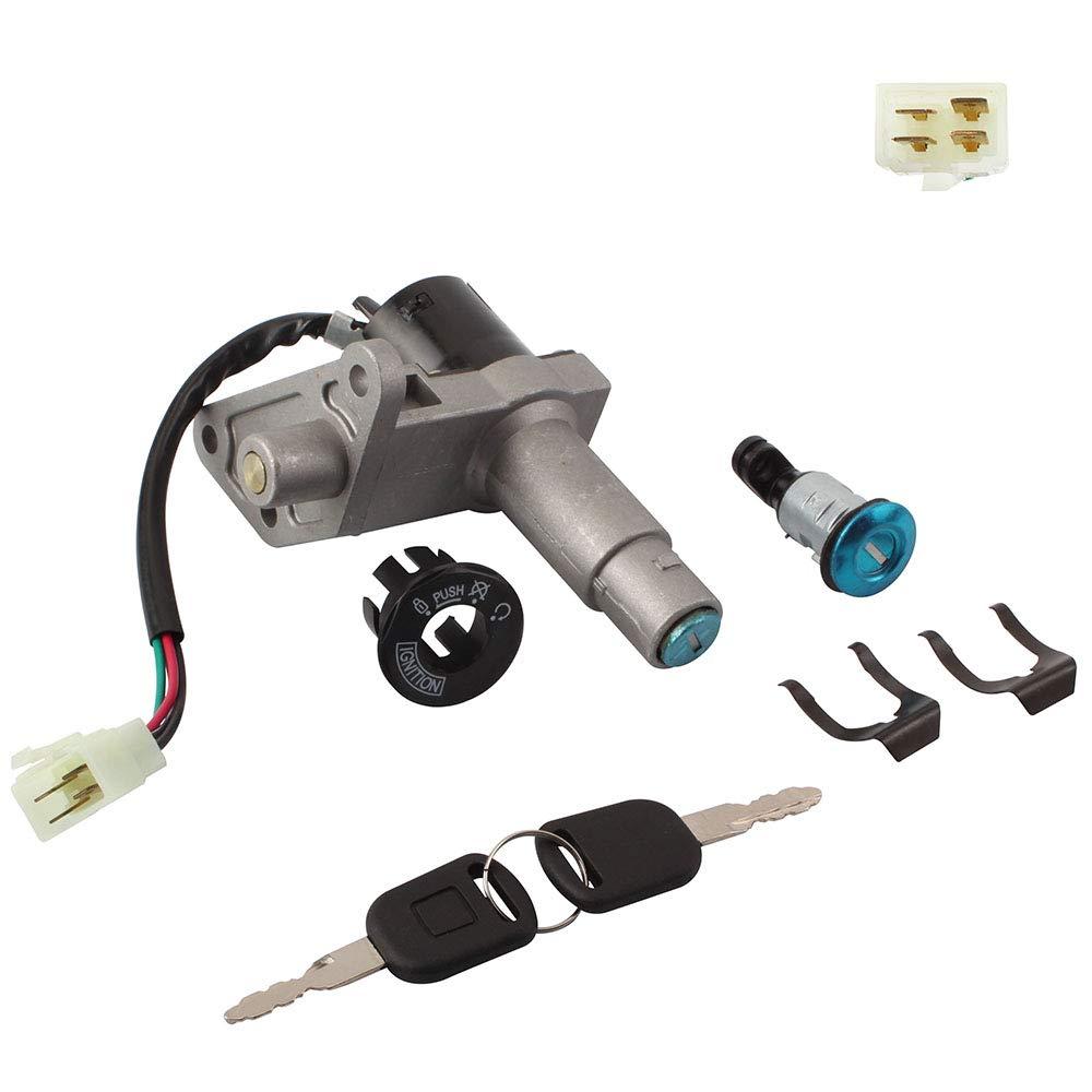 Ignition Switch Key Set Locks Fits for GY6 50cc 150cc Taotao Scooter Moped Jonway Roketa Chinese 4 Stroke Engines Tank Racer 139QMB 157QMJ 7 Deluxe 7A MC-03-150 (4108)