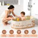 Foldable Baby Bath, Collapsible Baby Bathtub 3M-8Y, Portable Travel Baby Bath Tub with Non-Slip Base, Pop Up Folding Newborn Toddler Shower Tub, Space Saving, Brown
