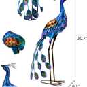 Kircust Peacock Garden Statue and Sculpture, Metal Peacock Yard Art Decor, Standing Bird Outdoor Sculptures for Patio Backyard Lawn Home Decoration