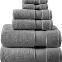 Madison Park Signature Splendor Luxury 100% Cotton Bathroom Towel Set - Soft, Plush 1000 GSM Heavyweight Hotel Quality, Zero Twist, Highly Absorbent, Quick Dry, Multi Sizes, Charcoal 6 Piece