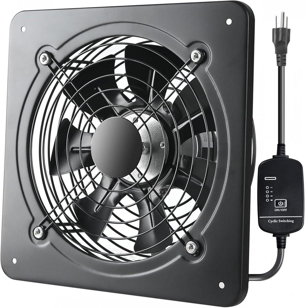 Window Exhaust Fan Wall Mounted Ventilation Fan Basement Extractor Industrial Fan1040 CFM High-Speed1460 RPM Industrial Fan for Home Garage Office Commercial Use (16 Inch+Speed