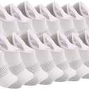 Faustine No Show Socks Ankle Low Cut Socks for Mens, Non Slip, 8 Pairs 16 Pairs (Large-X-Large)