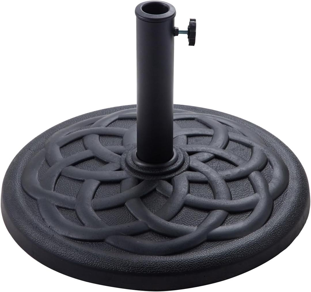 C-Hopetree 42 lb Heavy Duty Round Base Stand for Outdoor Patio Market Table Umbrella, Black