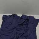 LYANER Women's Deep V Neck Ruffle Short Sleeve Wrap Swing A Line Flared Cocktail Party Midi Dress Navy Blue Large