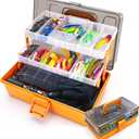 Large 3-Layer Fishing Tackle Box with Tackle Included, All-in-One 417 Pcs Fishing Lures Kit with Small 2-Sided Box & Gloves for Anglers, Complete Freshwater Bass Fishing Gear, Gift for Men