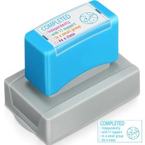 2 x Teacher Stamps Self Inking Teacher Grading Stamps Checkbox for Classroom(Completed)