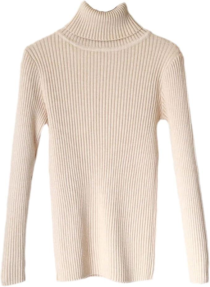 Thick Sweater Pullovers Women Long Sleeve Casual Warm Basic Turtleneck Sweater