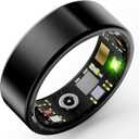 HitTopss Smart Ring, Fitness Tracking Smart Ring with Calories/Heart Rate/Blood Oxygen/Sleep Monitoring, IP68 Waterproof, No APP Subscription (Black,9#)