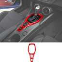 CheroCar Gears Shift Panel Trim Cover Dash Board Decor Sticker for Chevrolet Camaro 2016+, Interior Decoration Accessories (Red)