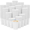 Kindpack [ 𝟐𝟏𝟎 𝐂𝐨𝐮𝐧𝐭 𝟏𝟐 𝐨𝐳 ] Disposable White Paper Coffee Cups - Hot Cold Beverage Drinking Cup for Coffee, Espresso, Water or Tea, To Go Reusable Cup Suitable for Party Office Travel