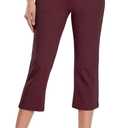 Willit Women's Capri Pants Dress Yoga Capri Stretch Business Work Casual Capris Straight Leg Office Pants 21" (M)