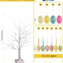 2 Pack Easter Birch Tree with Light, USB or Batteries Operated with Timer, Artificial Tree Light 24 inch with 36 Eggs Indoor Hanging Ornaments for Easter Party Decoration