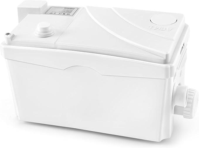 600W Utility Sink Pump with PCB Function Upgrade Structure Upflush to 25FT 1700GPH Under Sink Pump with 3 Water Inlets 1 Outlet Macerating Toilet System for Sink Shower Urinal Kitchen Basement