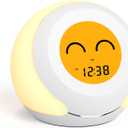 Kids Room Thermometer, Hygrometer and Cute Facial Expressions, Colorful Light Choose, 4 Level Dimmer, Indoor Temperature Monitor, LCD Screen Child Time Display Temperature and Humidity Gauge iTOMA 915