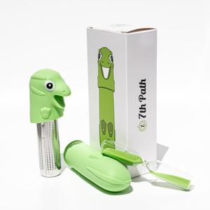 7th Path Loose Leaf Tea Infuser  dragon Silicone Steeper with Mesh Filter, Reusable & Portable Kitchen Gadget for Tea Lovers Fun Gift, Stainless Steel Holder, Herbal & Loose Tea Essentials