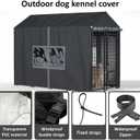 Outdoor Dog Kennel Cover Full Coverage for 8'Dx4'Wx6'H Cages,600d Heavy Duty Waterproof Large Kennel Covers,(Cover Only) Black