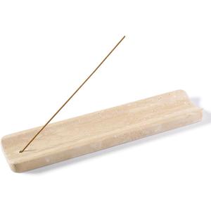 Koville Marble Incense Holder, Incense Holder for Sticks, Incense Sticks Holder Ash Catcher for Meditation Yoga SPA, Natural Stone Incense Burner, Home Table Decor (Travertine)