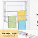 24Inch Brushed Nickel Over the Door Towel Rack, VOTZAAQ Stainless Steel Over Door Towel Holder, Door Towel Hanger with 3 Tier Towel Bars, Over Door Towel Storage for Bathroom