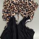 Eomenie Women's One Piece Swimsuits Tummy Control Cutout High Waisted Bathing Suit Wrap Tie Back 1 Piece Swimsuit (X-Large, Leopard)