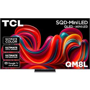 TCL 65 Inch Class QM8L Series | SQD-Mini-LED QLED Smart TV | 65QM8L, 2026 Model | 144Hz | Ultimate Color Brightness & Contrast | Google AI Bang & Olufsen | Voice Control Gaming Streaming Television