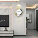FLEBLE Large Silent Wall Clock for Living Room Decor Non-Ticking Battery Operated Oversized Round Modern Wall Clock for Bedroom, Office, Farmhouse Wall Decoration, 20x35 inches