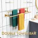 KOKOSIRI 24-Inch Towel Bars Double Bath Towel Rails Bathroom Holder Racks for Cabinet Kitchen Brushed Gold Stainless Steel B5009BG-L24