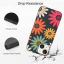 Compatible with iPhone 15 Plus Case, Daisy Flowers Cute Hippie Colorful Abstract Peace Sign iPhone Case Slim TPU Shockproof Protective Cover for Women Girls (Pattern-2)