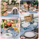 3 x Blue Cheesecloth Table Runner, 10 Ft Summer Boho Rustic Gauze Table Runner, 120 x 35 inches