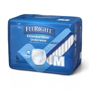 FitRight Ultra Heavy Absorbency Adult Diapers for Men & Women, Waist Size: Medium 32-44 inches, OptiFit Incontinence Disposable Briefs with Leak Protection for Seniors, 80 Count (White, M)