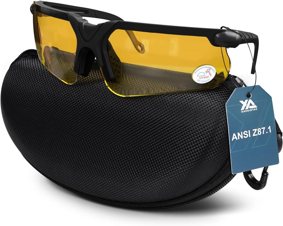 xaegistac Shooting Glasses with Case Anti Fog Hunting Safety Glasses for Men Women (Yellow)