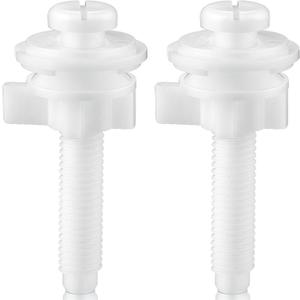 Jetec 2 Pieces Toilet Seat Screws Replacement Kit Plastic Bolts with Plastic Nuts and Washers Parts Kit for Fixing The Top Toilet Seat, White