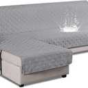 pgraded Sectional Couch Covers 100% Waterproof L Shaped Sofa Slipcover Reversible Chaise Lounge Cover for Sectional Sofa Furniture Protector Cover for Pets Dog Cat(Large, Light Gray)