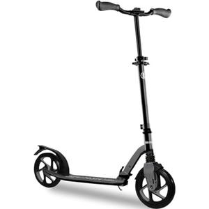 LaScoota Kick Scooter for Kids Ages 6+, Teens & Adults, Large 8" Sturdy Urethane Wheels. Adjustable Handlebar, Lightweight, Foldable, 220lbs Max Load (Black)