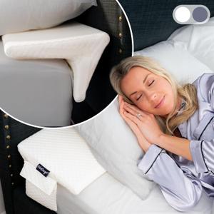 Bed Wedge Pillow for Headboard Gap Up to 7", Triangle Pillow Wedge for Headboard Gap, Gap Filler for Bed, Mattress Wedge Gap Filler, Headboard Space Filler, Corner Pillow, White Double 54"