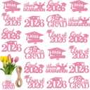 2026 Graduation Cutouts, 30Pcs Glitter Grad Cap 2026 Cutout Tags | Double Side 2026 Graduation Party Decorations, Class of 2026 Table Centerpiece, Congrats Grad Party Supplies Favors, Pink, 10 x 6 cm/3.9x 2.4 inches