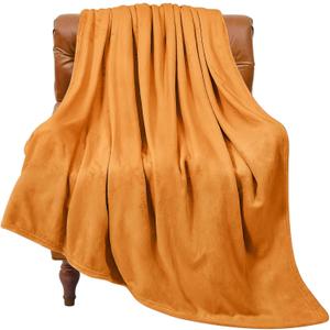 BEDELITE Burnt Orange Throw Blankets for Couch & Bed, 300GSM Luxury Plush Cozy Fleece Blanket 50" x 60", Super Soft Lightweight Fall Blanket for Travel Camping