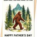 IDU Fathers Day Card, Funny Fathers Day Card Gifts Decorations for Dad from Daughter Son, Happy Father's Day Cards Gifts Ideas with Envelope, Unique Outdoor Bigfoot Theme Cards for Dad