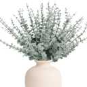 48pcs Artificial Eucalyptus Stems, Fake Greenery Leaves for Floral Arrangements, Home Office, Wedding Centerpiece, Christmas Party Decor