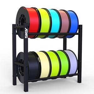 Skouphy 3D Printer Filament Storage Box, 2-Tier Storage Shelves for 3D Printing Business, Studio, Office Workshop -10 Rolls