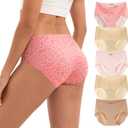 INNERSY Women's Seamless Underwear No Show Invisible Lightweight Hipster Panties 5-Pack (Petal Blend) XS