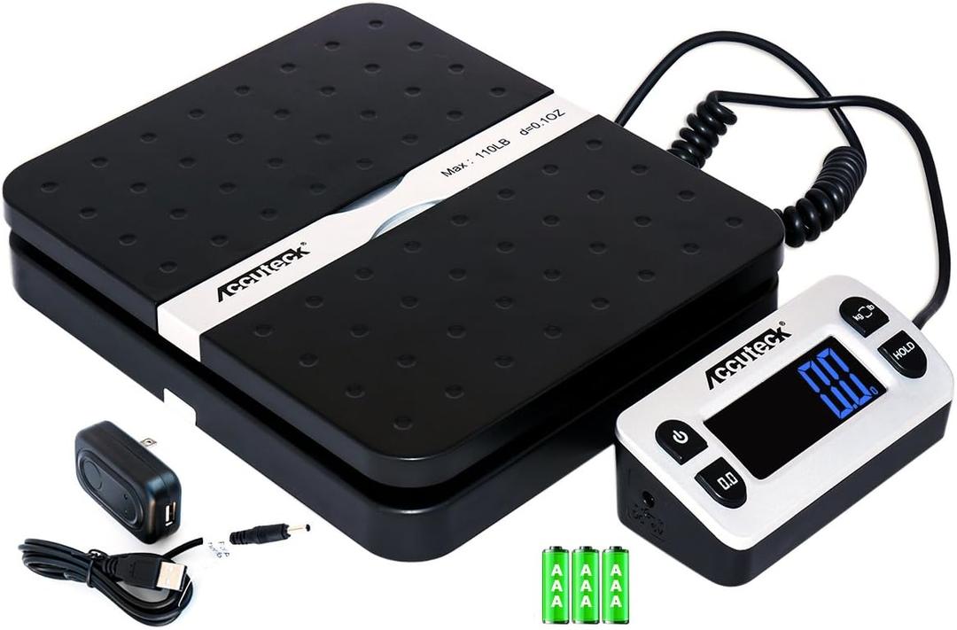 ACCUTECK ShipPro 110lbs x 0.1 oz. Digital Shipping Postal Scale, Black (W-8580-110-Black)