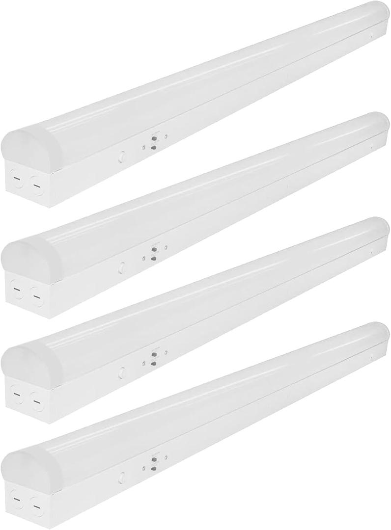 4FT LED Linear Strip Light Fixture, 4 Foot LED Shop Lights 40/32/24W 35/40/5000K CCT Selectable, Surface Mount and Hanging Ceiling Lighting Fixture for Garage, Warehouse, Workshop, Supermarket (4)