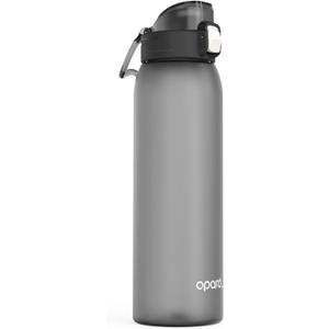 Opard Zip 32oz Plastic Water Bottle Dishwasher Safe, Leakproof Flip-Top Lid, BPA Free Tritan, Wide Mouth Reusable Sports Water Bottle for Gym Hiking Commuting Outdoor Travel and School