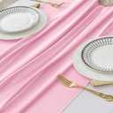 2 Pack 10 Ft Chiffon Table Runner Light Pink Gauze Long Table Runners 27x120 Inches Sheer Tulle Table Runner for Rustic Wedding Reception Bridal Shower Decorations Birthday Party