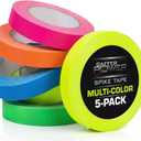 Gaffer Power Spike Tape 5-Pack Neon Fluorescent Colors Removes Without Residue, Tears by Hand, USA Made Professional Stage Floor Marking, Cable Labeling & Color-Code Organizing 1 Inch x 20 Yds