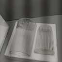 Ribbed Flower Vases Set of 2, Clear Vases for Flowers, Flower Vase for Bouquet, Modern Ribbed Glass Vase for Living Room, Bedroom, Dining Table, Office, Wedding, Centerpieces