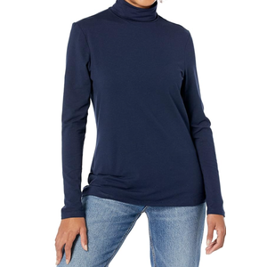 Ambiance  Essentials Women's Long-Sleeve Turtleneck Dark Blue S