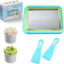 Mini Rolled Ice Cream Maker, Frozen Yogurt Rolls Tray, Instant Cold Plate Ice Cream Maker, Homemade DIY Smoothies, Ideal for Family Activities, Lake Blue