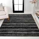 JONATHAN Y Williamsburg Minimalist Stripe Black/Cream Indoor Area Rug, 3x5, Contemporary, Modern, Easy-Cleaning for Living Room, Bedroom, Kitchen, Pet Friendly, Non-Shedding (MOH201F-3)