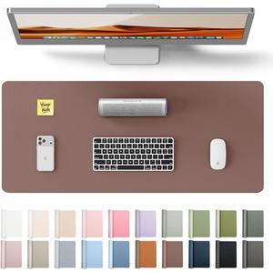 YSAGi Leather Desk Protector, Office Mat, Large Mouse Mat, Non-Slip PU Leather Blotter, Laptop Pad, Waterproof Writing Pad for Office and Home (Chocolate, 23.6" x 13.8")